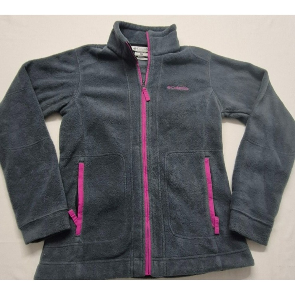 Columbia Interchange women's gray w/pink trim fleece full zip jacket‎ sz Small